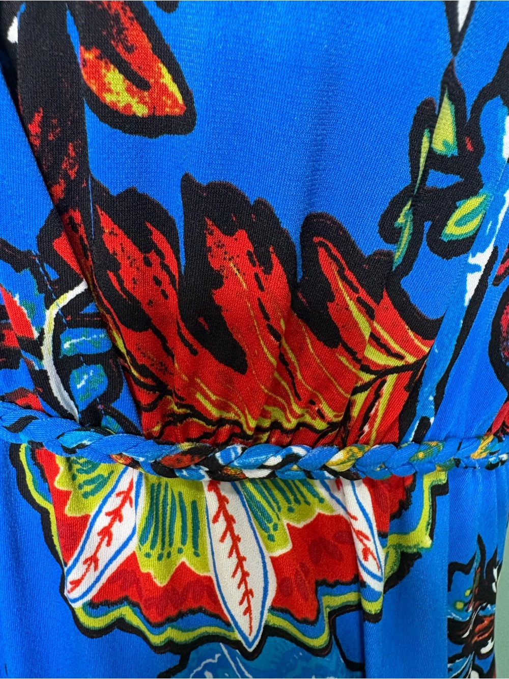 Philosophy Bright Blue Floral V-Neck Maxi Dress - Picture 5 of 9